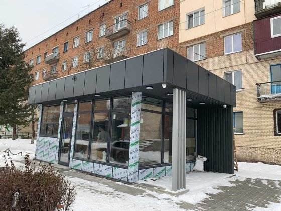 Комерційна побудова / кав’ярня з СІП панелей в Славутичі Славутич