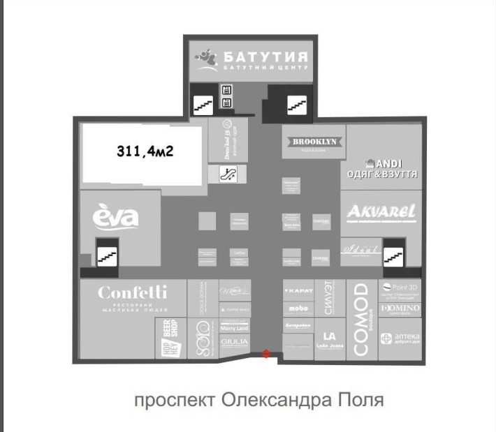 Оренда приміщення 311.4м2 у торгівельному центрі Славутич - фото 1