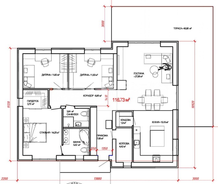 Без% Будинок 116м2+50м2 тераса 6 соток Продаж Білогородка - фото 1
