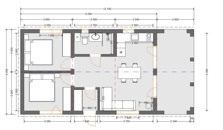 Стильний модульний будинок 57 м² із величезною терасою - фото 1