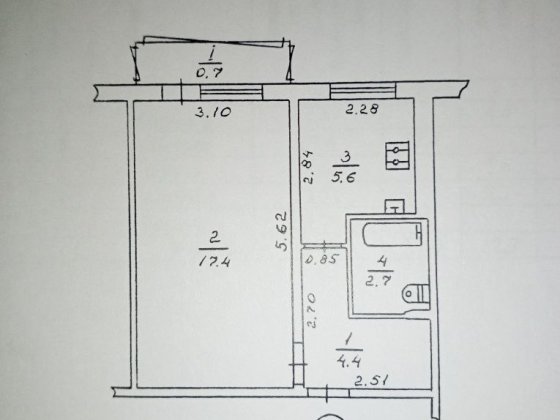 Здам однокімнатну квартиру Лубни