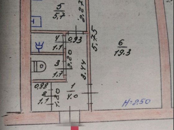 1к, 33м2, р-н ринку Бердичів