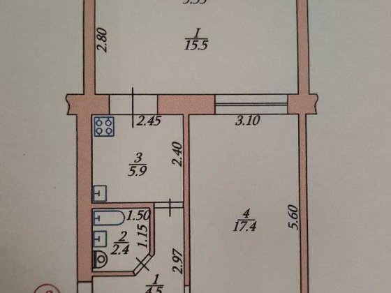 Продам 1-кімнатну квартиру з лоджією Ахтырка