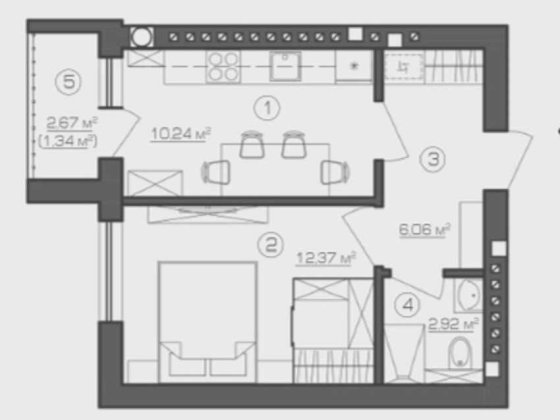 Квартира з індивідуальним газовим опаленням в цегляному будинку. Гостомель