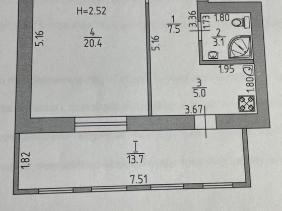 Продам 1-комнатную квартиру в г. Изюм Ізюм