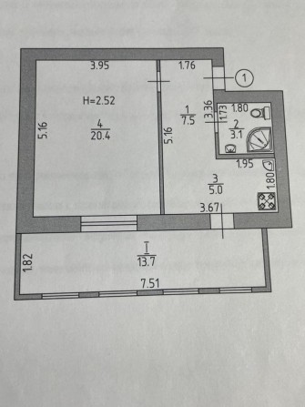 Продам 1-комнатную квартиру в г. Изюм - фото 1