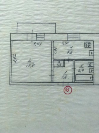 Продам однокімнатну квартиру гостинного типу, поверх 3-й/5, не кутова. - фото 1