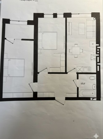 Двухкімнатна квартира - фото 1