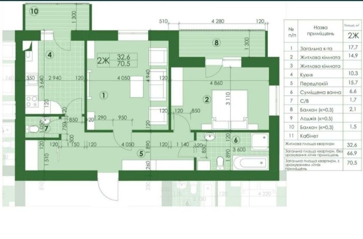 Продам 2-х комнату квартиру Обухів ЖК Квартал парковий - фото 1
