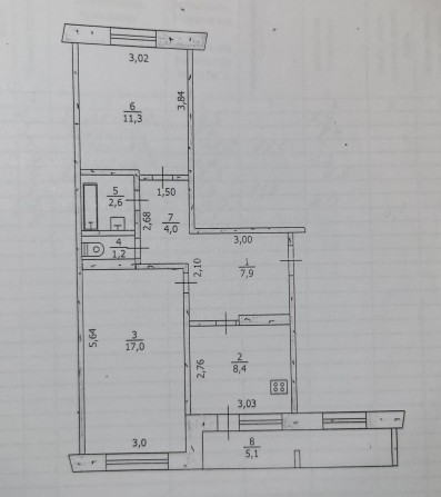 2-кімнатна, 2/5 середина дома, вул. Калинова (П'ятихатки) - фото 1