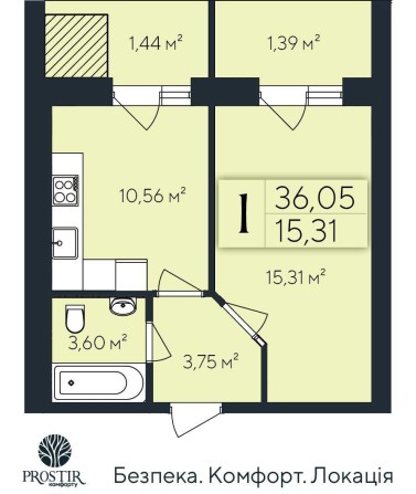 1 кімнатна квартира від забудовника, район Виставка - фото 1