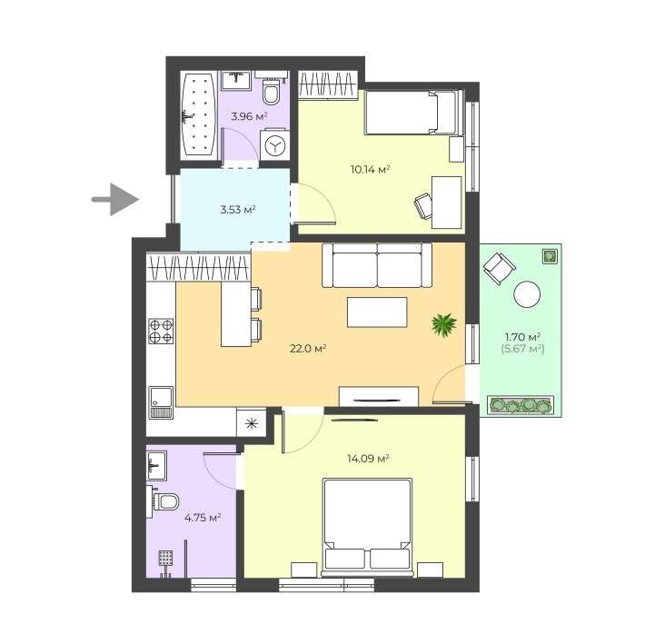 Продаж 2К квартири в ECOPOLIS із виглядом на Хустський замок - фото 1