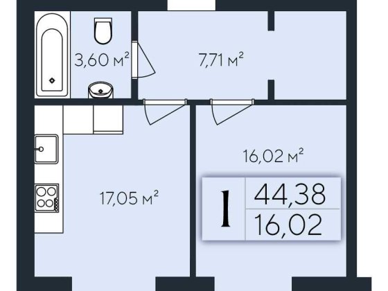 1 кімнатна квартира в новобудові, ЖК Простір Комфорту, район Виставка Хмельницкий
