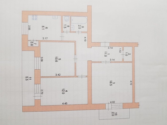 Квартира 3-х комнатная с автономным отоплением - фото 1