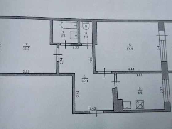 Продається 2-кімнатна квартира, у 3-му мікрорайоні від власника Южноукраинск