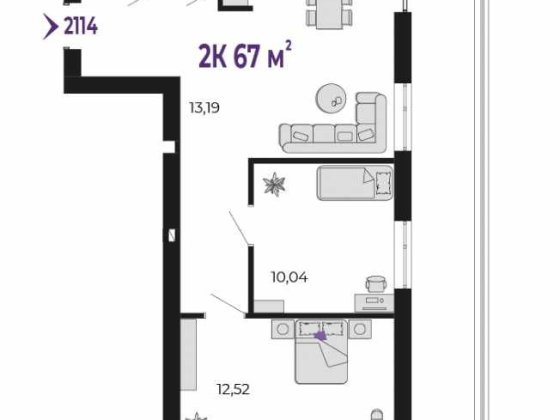 2к квартира з просторим патіо в малоповерховому затишному ЖК Крихівці