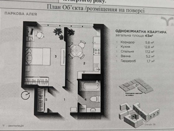 Продаж 1к квартири в ЖК Паркова Алея Угорники