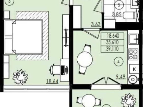 Продам, 1-кімнатну квартиру в готовому будинку!!! Микитинці