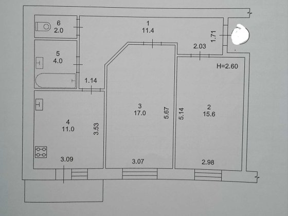 Квартира двокімнатна Белогородка