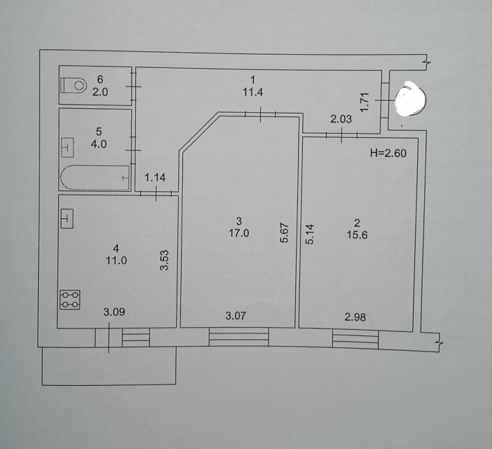 Квартира двокімнатна - фото 1