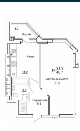 1 кім квартира в Святопетрівському - фото 1