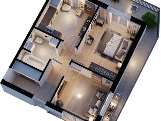 2-кімнатна квартира з двориком Білогородка 1 поверх $32987 Белогородка