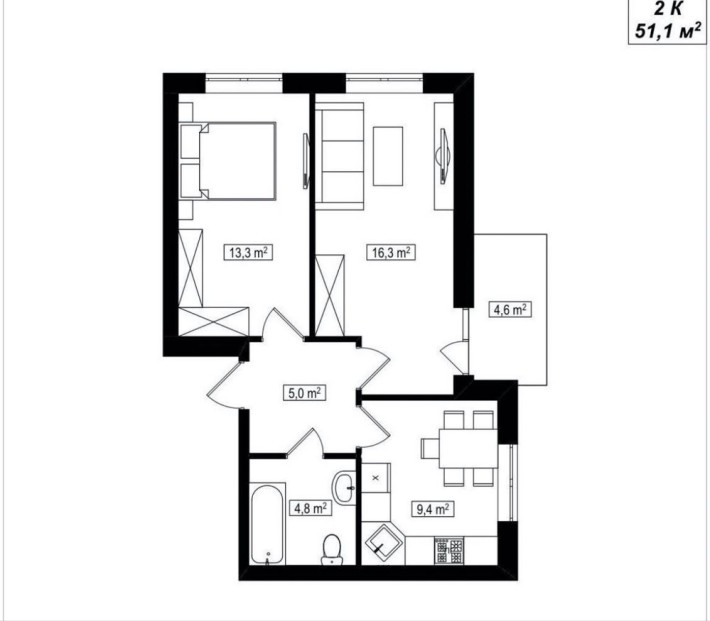 Готова Двухкімнатна квартира в Білогородці! - фото 1