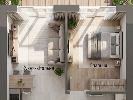 1-кімнатна квартира з двориком Білогородка 1 поверх $11907 Белогородка