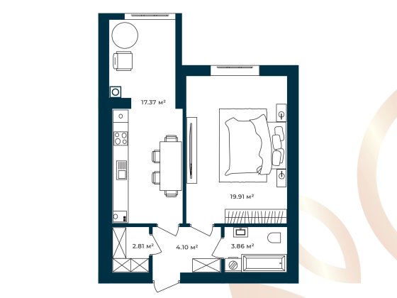 1-кімнатна 47м², ЖК Європейські Липки | держпрограми, розтермінування. Святопетрівське