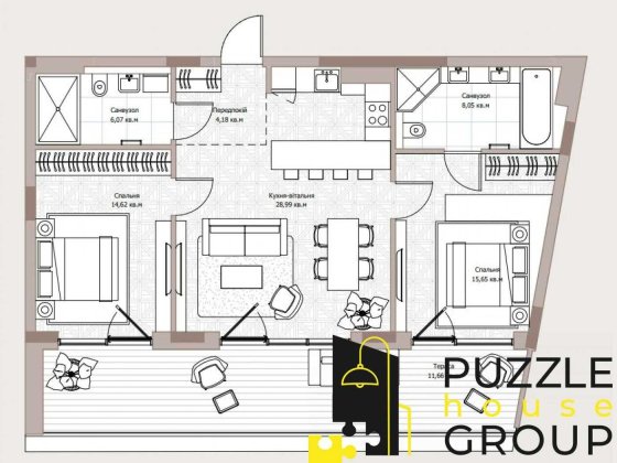 Продаж 2к квартири з терасою в ЖК Park Lake City (2.2 Vita) Підгірці