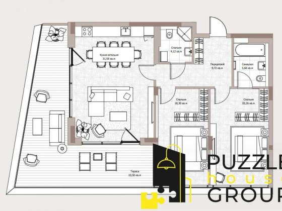 Вид на озеро Продаж 2к квартири з терасою ЖК Park Lake City (2.2 Vita) Підгірці