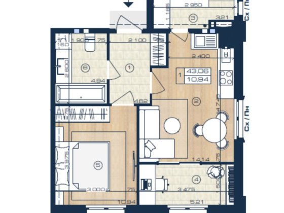 1-кімнатна квартира ЖК «Оксфорд» Чайки