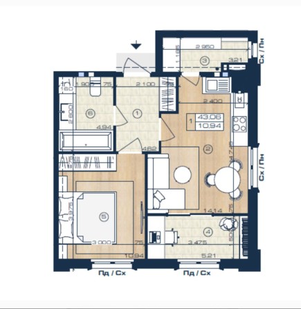 1-кімнатна квартира ЖК «Оксфорд» - фото 1