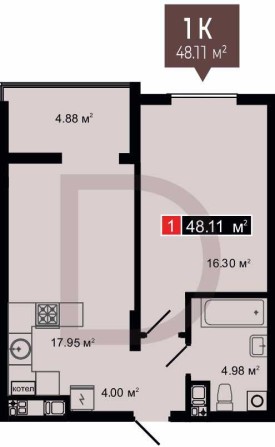 Продаж 1кім.кв. 48м2 у ЖК Затишний двір м.Винники від забудовника - фото 1