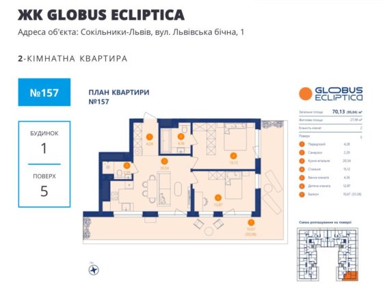 Продаж 2к квартири ЖК Globus Ecliptica! Нижче ніж у забудовника Сокольники
