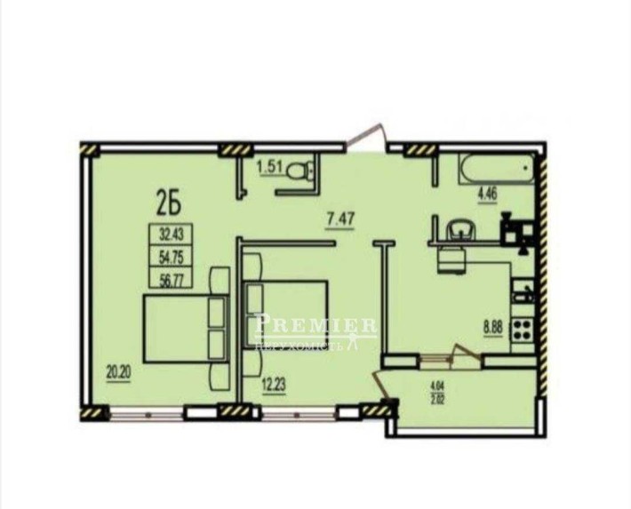 2 комнатная квартира 57 м2 Новый Дом на Таирова ЖК Розенталь - фото 1