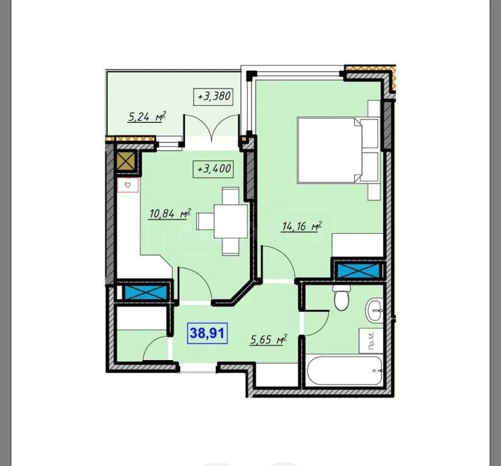 Продам видову 1к квартиру здача 2026 рік - фото 1