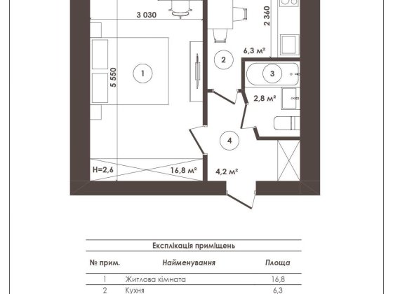 продам 1-к квартиру в м.Бровари, цегляний будинок, СУПЕР локація! Бровари