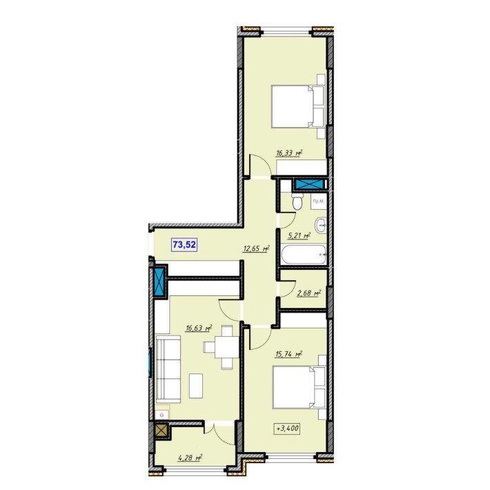 Продаю велику 2-кімнатну квартиру за дуже вигідною ціною - фото 1