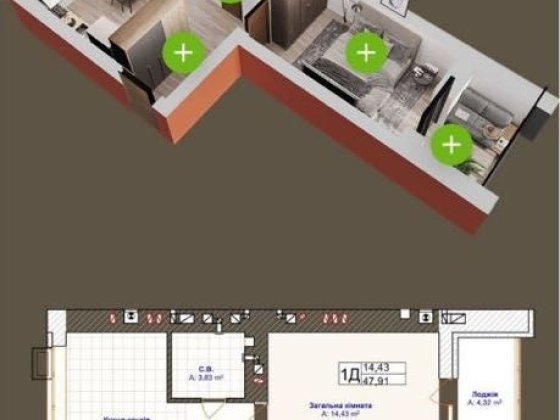 1-К Квартира • Велика Площа • Низькоповерховий Будинок • БЕЗ КОМІСІЇ! Ирпень