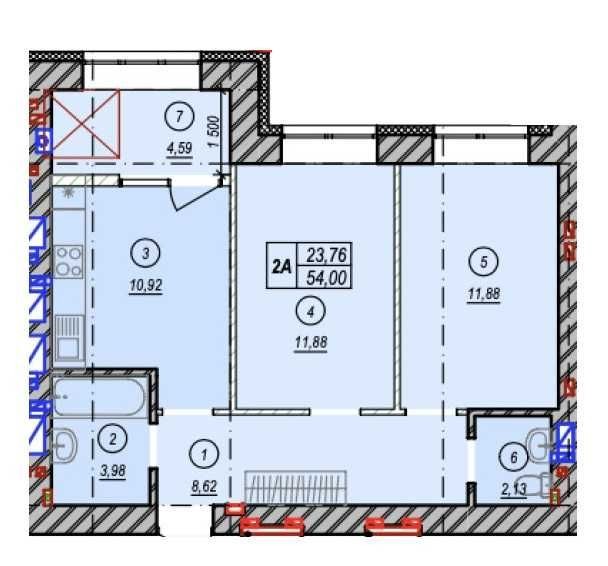 2-к квартива 54м2 в ЖК Молодість, від забудовника без % сертифікат ТАК - фото 1