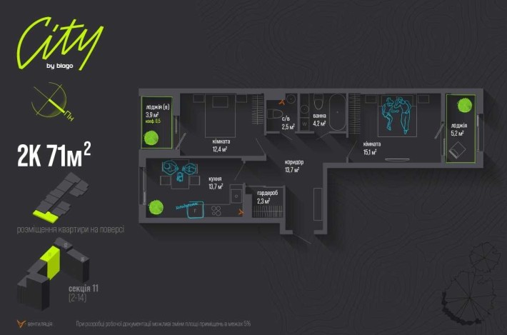 Продаю 2-кімнатну квартиру ЖК "City by blago" - фото 1