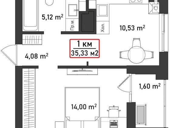 Квартира 35,33 м2 у новому ЖК Акварелі на Пасічній за акційною ціною! Івано-Франківськ
