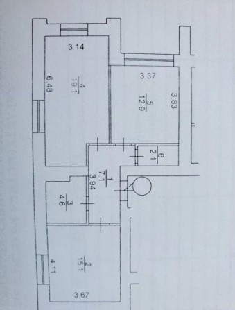 Двокімнатна квартира без ремонту в зданому будинк - фото 1