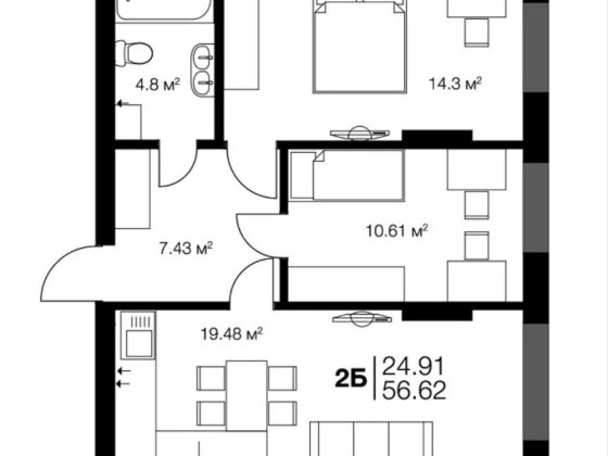 БЕЗ КОМІСІЇ велика 2к!Прямий виїзд на Київ!КЛЮЧІ НА РУКАХ Ирпень