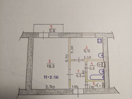 Продаж 1-кімнатна "чешка" 129кв
