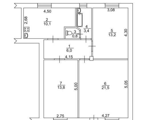 Продам 3х кімнатну квартиру/автономне газове  опалення/ КРЕС/ сталінка