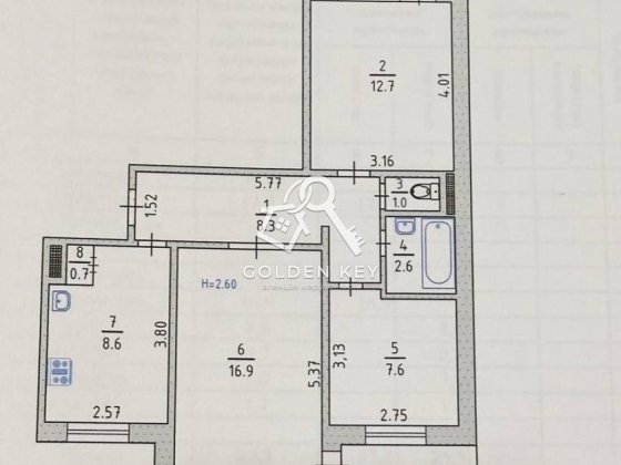Продаж трикімнатної квартири під ремонт на мкрн.Вечірному
