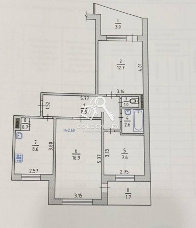 Продаж трикімнатної квартири під ремонт на мкрн.Вечірному - фото 1