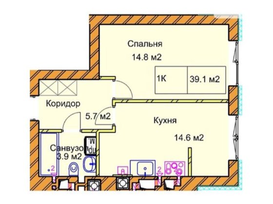 Однокімнатна квартира 38.7 м² у ЖКPanorama de Luxe – Басів Кут(єОселя) Ровно